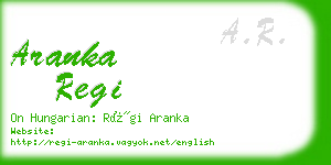 aranka regi business card